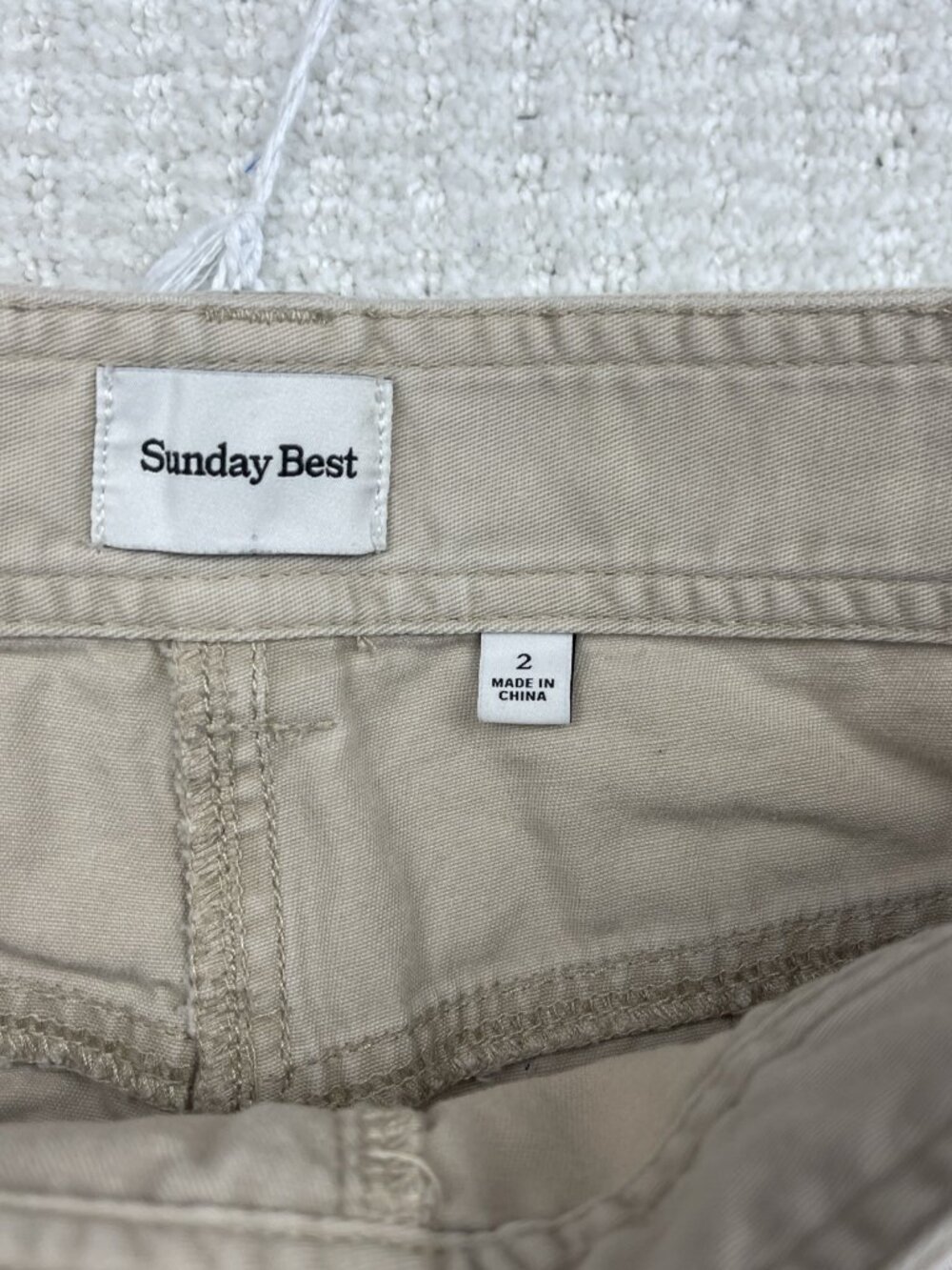 Aritzia Sunday Best Beige New Oscar Carpenter Wide Leg Cargo Pants Womens 2 - Picture 6 of 10
